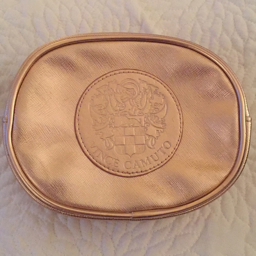 Vince Camuto rose gold makeup bag